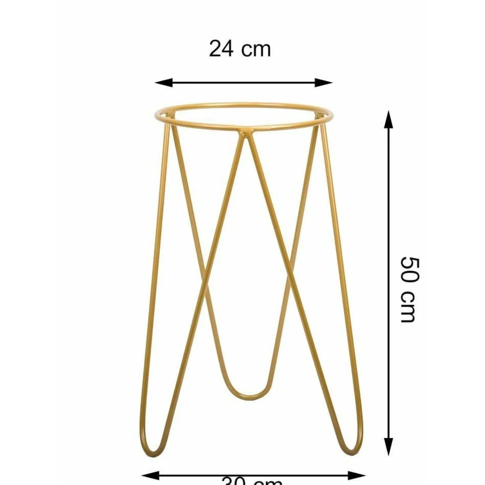 Złoty nowoczesny kwietnik Loft 50 cm