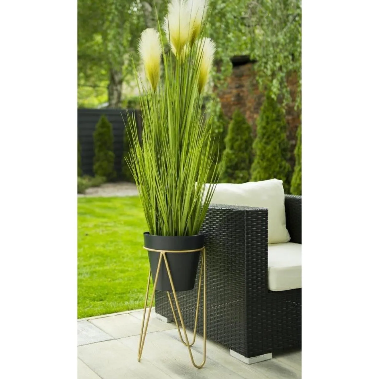 Złoty nowoczesny kwietnik Loft 50 cm