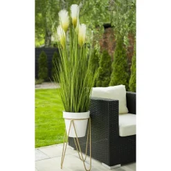 Złoty nowoczesny kwietnik Loft 50 cm