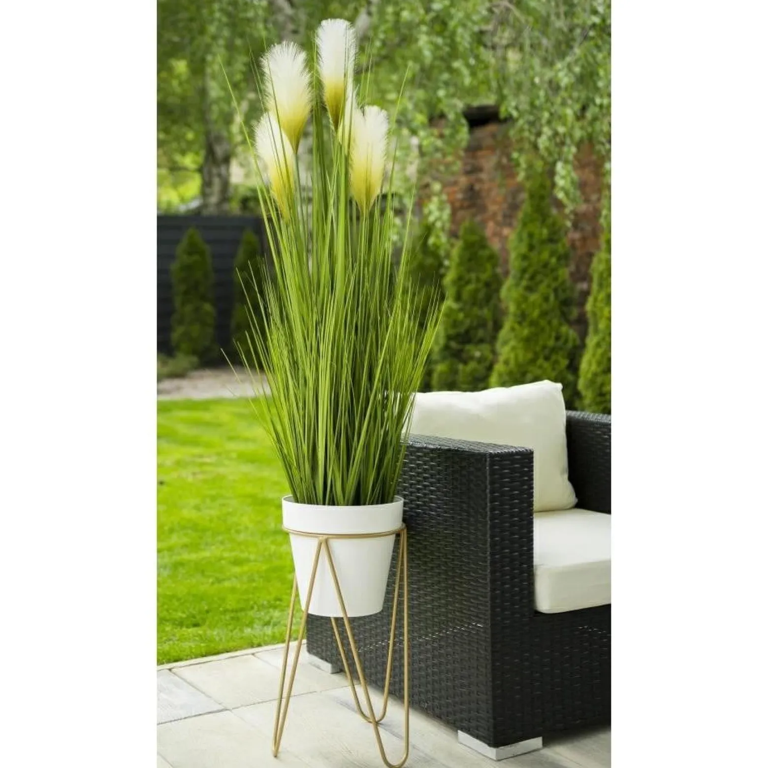 Złoty nowoczesny kwietnik Loft 50 cm